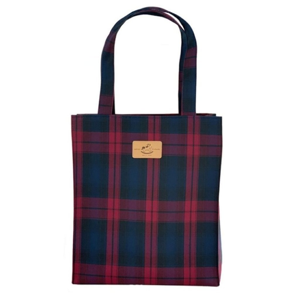 Waterproof Red Plaid Large Tote Shoulder Bag Travel Purse